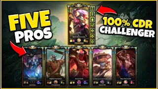 5 Pro Players vs 1 Challenger with 100% CDR (1v5) - League of Legends