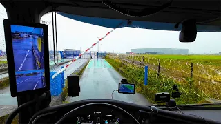 Truck ride on RAINY day in France // ASMR drive truck