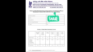 MY IBPS PO MAINS SCORECARD