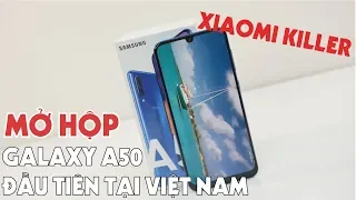 Mở Hộp Galaxy A50 thương mại Đầu tiên tại VN - 7Tr có Vân tay trong màn - Xiaomi Killer của Samsung