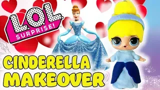 LOL Surprise Doll Play-Doh Makeover! Curious QT and Cinderella Dress Up for the Ball!