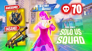 70 Elimination Solo Vs Squads Gameplay "Zero Build" Wins (NEW Fortnite Chapter 5 Season 2)