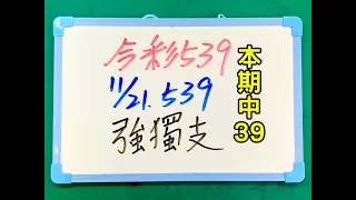 ★本期中39★【今彩539】11月21日(二)強獨支 #539