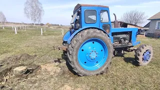 Корчевание пней Трактором.Удаляем пень с помощью Т-40.