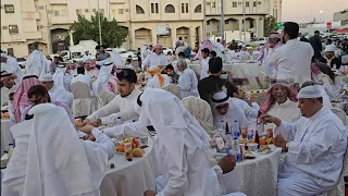 الإفطار الجماعي في أقرب حي شعبي للمسجد النبوي🌙أرض محبة في المدينة المنورة🇸🇦✨️