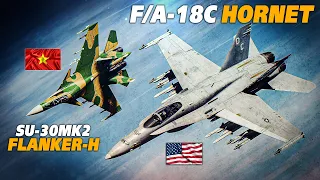 F/A-18C Hornet Vs Vietnamese Su-30MK2 Flanker-H DOGFIGHT | Digital Combat Simulator | DCS |
