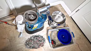 Copper Recovery from Fine Copper Wires using Hammer Mill Pulverizer, Electric Sifter and Blue Bowl