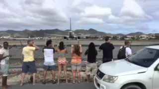 Janets jet blast at Princess Juliana airport in St. Maarten