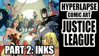 DIGITAL INKING COMIC ART in PHOTOSHOP- JUSTICE LEAGUE ART PROCESS- PART 2 of 3