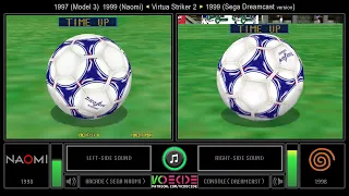 Virtua Striker 2 (Arcade vs Dreamcast) Side by Side Comparison