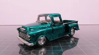 Painting Diecast Model Cars - '55 Chevrolet Pickup - Marble Paint Attempt