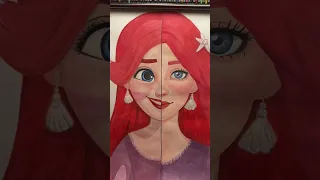 ARIEL✨ in REAL Life 🧜‍♀️ Disney vs Realism Fanart | Cosaette Art #shorts #disneyprincess