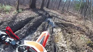 Part  2 of Clough River Loop in 28 degree weather BETA XTrainer and KTM 250 TPi