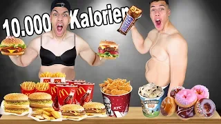 WER SCHNELLER 10.000 KALORIEN SCHAFFT - CHALLENGE !!! | Kelvin und Marvin