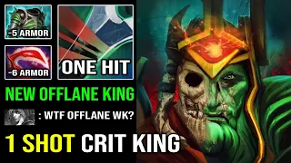 WTF 1 Shot Offlane Wraith King -11 Armor Reduction with Desolator AC Brutal Crit Dota 2