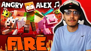 "ANGRY ALEX" Minecraft Animation Music Video (ZAMination) | Reaction!