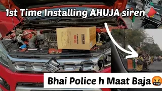 Installing (AHUJA) Siren📣On My Vitara Breeza | VIP Entry🔥 #drivesafe #respectpolice #ghaziabad