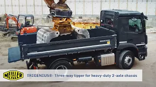 TRIGENIUS® three-way tipper from MEILLER for heavy-duty 2-axle chassis