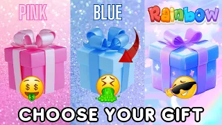 Choose your gift 🎁💝🤮|| 3 gift box challenge Pink, Blue & Rainbow #giftboxchallenge #chooseyourgift