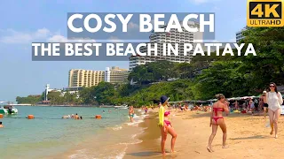 [4K] The best beach in Pattaya - Cosy beach. January, 2024. Walking Thailand