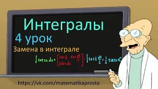 Интегралы. Замена переменной в интеграле. (Интегралы для чайников 4 урок)