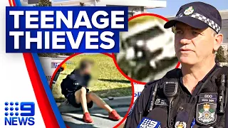Man run down by teenage thieves in alleged stolen car | 9 News Australia