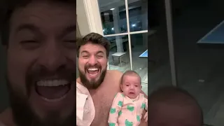 Dad Fake Cries to Stop Baby From crying #Viralhog #shorts