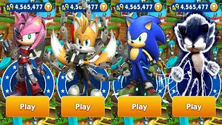 Sonic Dash - Movie Dark Sonic vs Tails Nine Rusty Rose Boscage Maze Sonic All Sonic Prime Characters