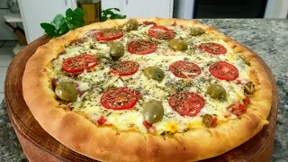 PIZZA CASEIRA COM BORDA RECHEADA-MASSA PROFISSIONAL FEITA EM CASA