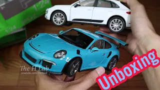 Unboxing Porsche 911 GT3 RS vs Porsche Macan Turbo Welly FX