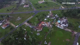 AERIALS: Drone footage from Onalaska shows the trail of destruction left by tornado Wednesday