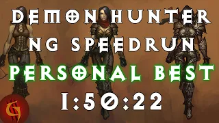 Diablo 3 Demon Hunter Any% NG Speedrun Personal Best 1:50:22