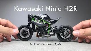 Building Tamiya 1/12 Kawasaki Ninja H2R Scale Model Custom