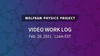 Wolfram Physics Project: Video Work Log Sunday, Feb. 28, 2021