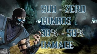 Mortal Kombat 9 - Sub-Zero: Combos 38% - 58% Damage [2015] [60 FPS]