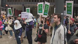 Group gathers in downtown Chicago to protest court's abortion ban