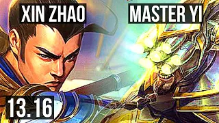 XIN ZHAO vs MASTER YI (JNG) | 500+ games, Godlike | EUW Master | 13.16