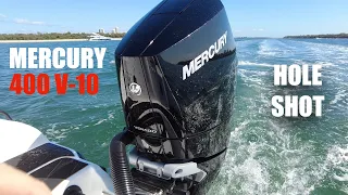 Mercury V10 400HP Outboard | Raw Takeoff and Acceleration