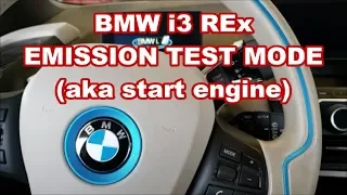 How to start BMW i3 REx engine for Emissions/maintenance QUICK!