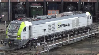 Captrain Eurodual 159 104-9 im Bahnbetriebswerk Dresden, 10.10.2020