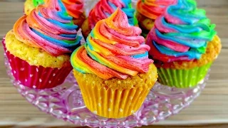 How to Make easy Rainbow Swirl Funfetti Cupcakes | From Scratch Recipe | CarlyToffle