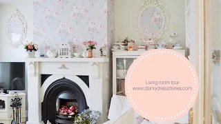 Living room tour, shabby chic and cottage style.