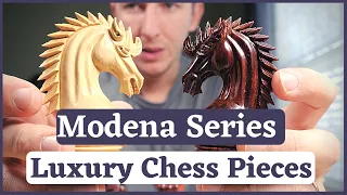 Modena Series Luxury Chess Pieces - Natural Boxwood and Blood Rosewood - wooden chess set