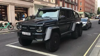 All Black Mercedes Benz AMG G63 6x6 G Wagon Monster Truck Drive Through London | Luxury SUV Cars