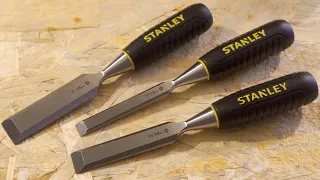 $13 Stanley 3-Piece Wood Chisel Set - Best Cheap Inexpensive Chisels Ever? [4K ASMR Unboxing]