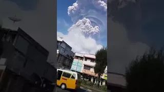 Volcano smoke eruption