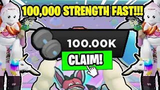 STRONGMAN SIMULATOR - HOW TO REACH 100,000 *STRENGTH* EASILY WITH THESE PRO STRATS!  - ROBLOX