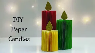 DIY PAPER CANDLES / Paper Craft /Candle Decor / Candle Making / Candle Decoration For Christmas