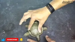 Easy way make A Sea Turtle 🐢 out of Clay/ Clay Animal/ How to make easy Clay Animal @AmurtArt