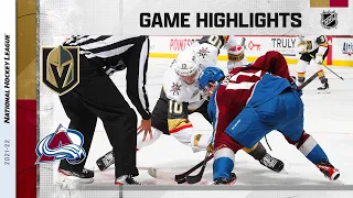 Golden Knights @ Avalanche 10/26/21 | NHL Highlights